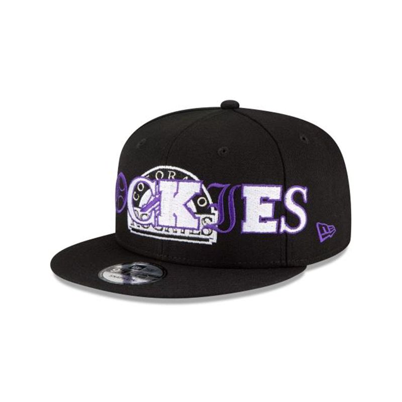 MLB Colorado Rockies Mixed Font 9Fifty Snapback (QUG8615) - Black New Era Caps